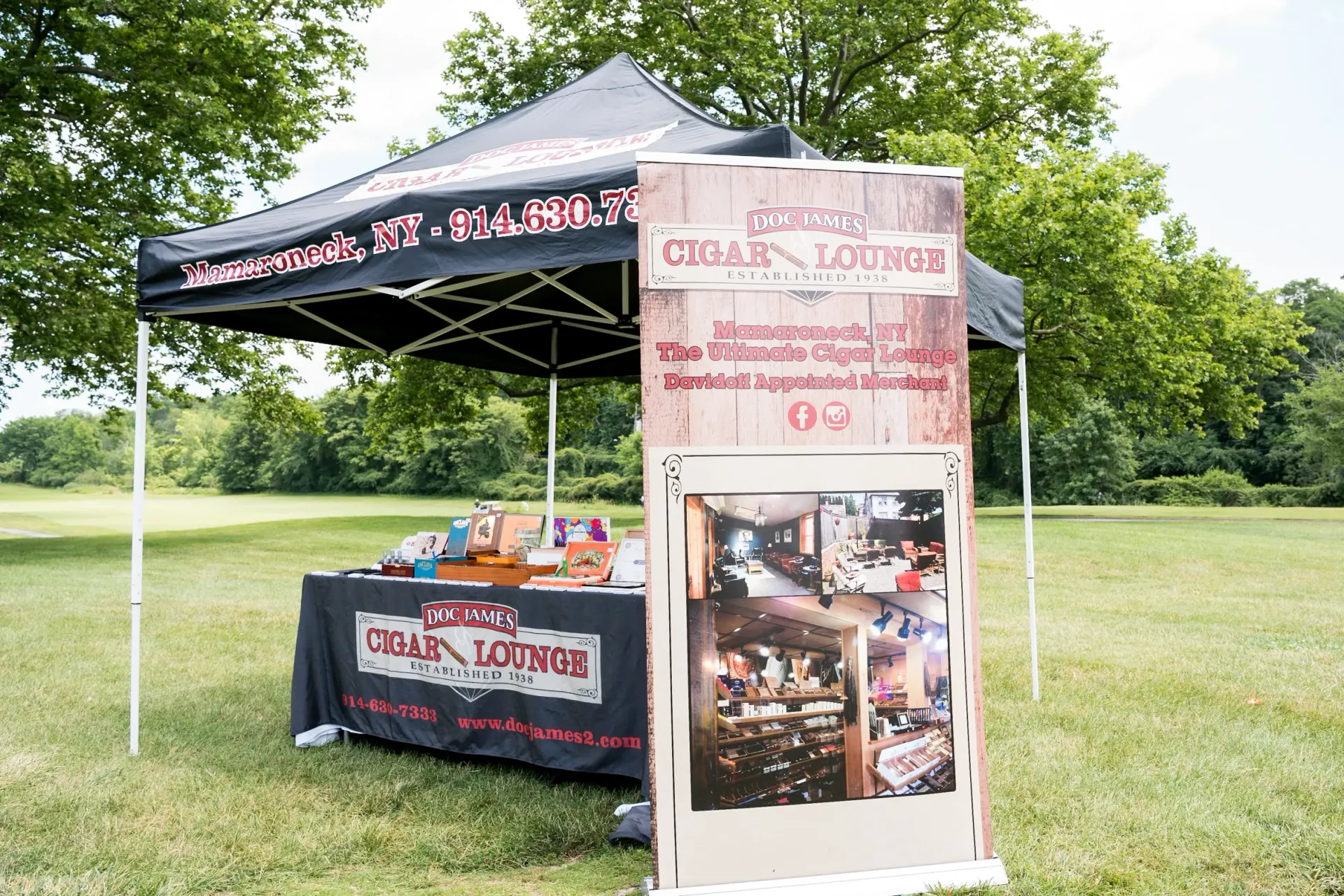 A tent is sitting in the middle of a grassy field.