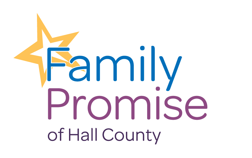 The family promise of hall county logo has a star on it.