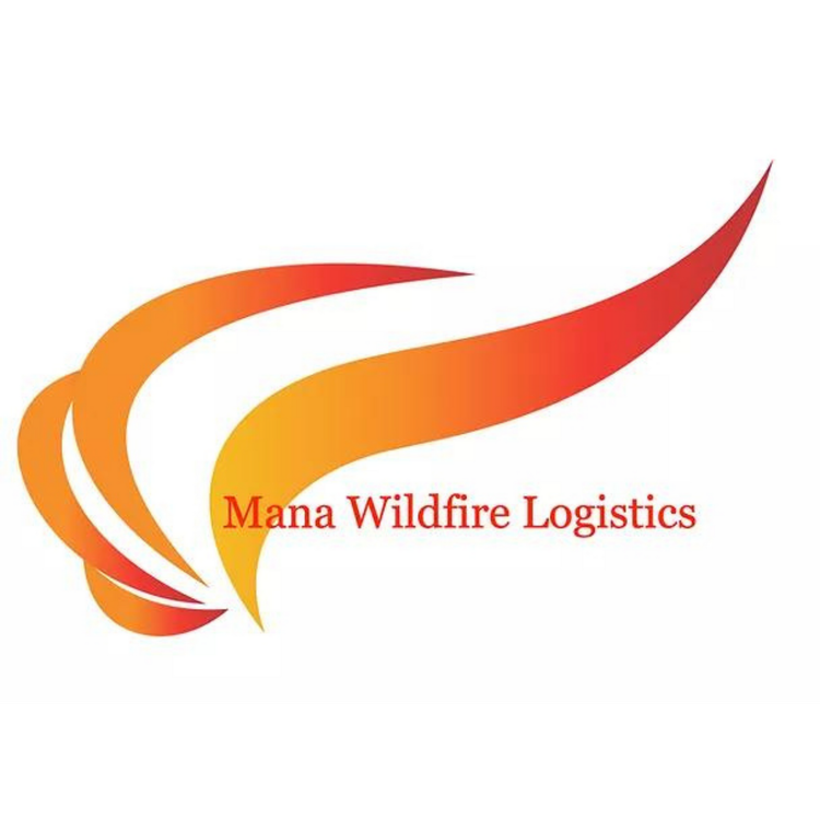 A logo for mana wildfire logistics is shown