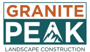 Granite Peak Landscape Construction logo. Text "GRANITE PEAK" with mountain icon, teal and orange.