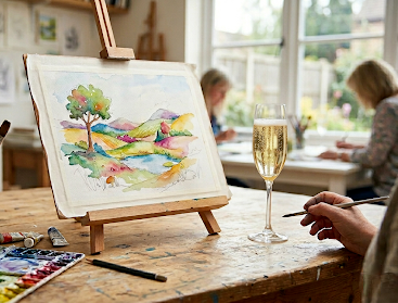 Painting and Sparkling Sake workshops