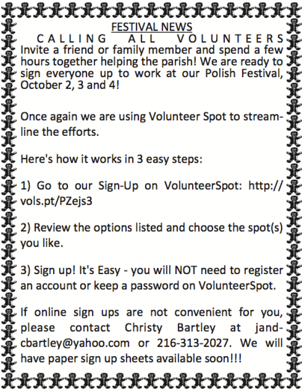 Festival Volunteer Request