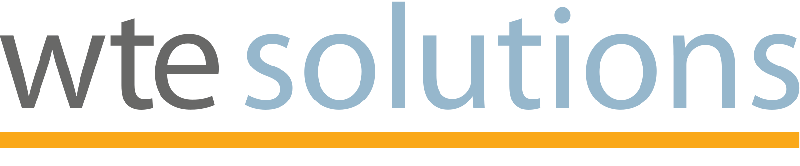 A logo for wte solutions is shown on a white background