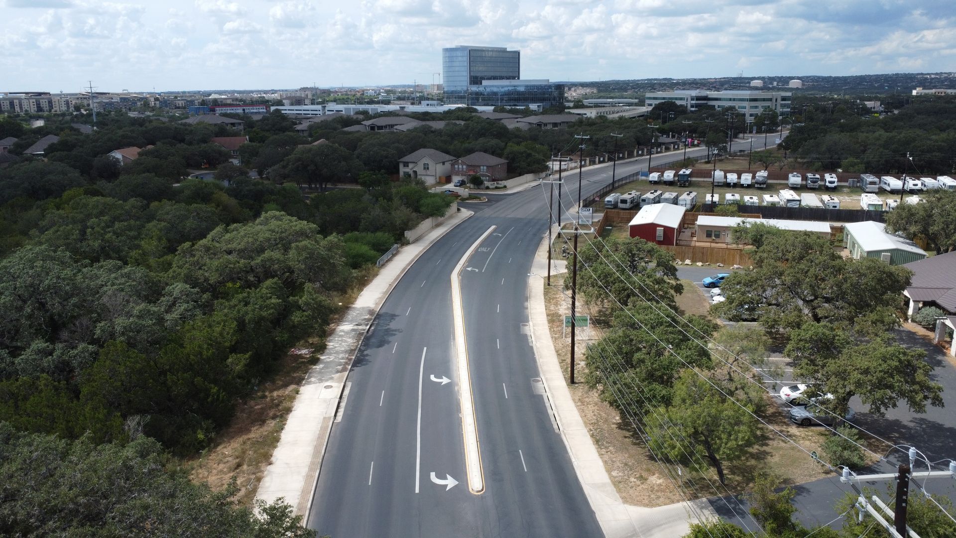 Road improvement project in San Antonio, TX, designed by GGC Engineers, Inc.