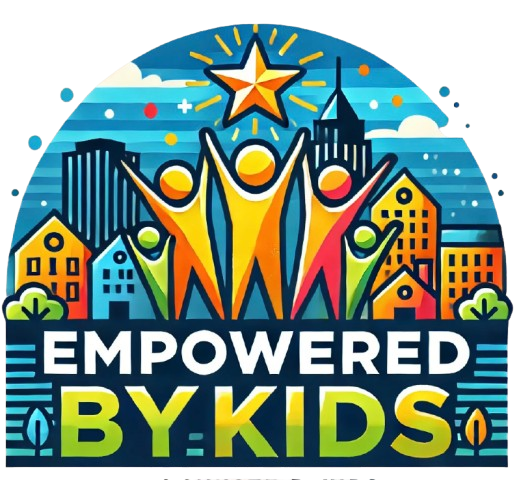 A logo that says Empowered By Kids on it