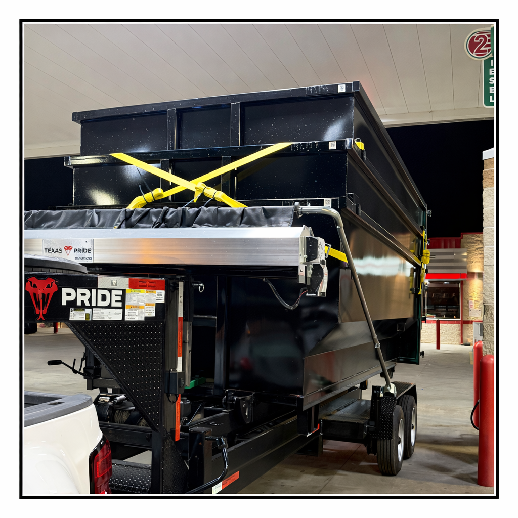 dumpster truck with garbage