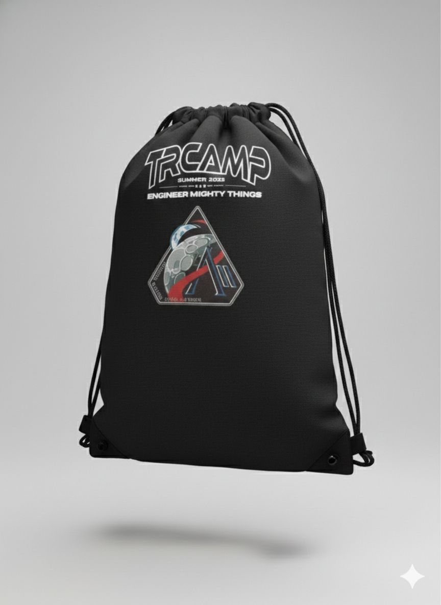 Black drawstring bag with 