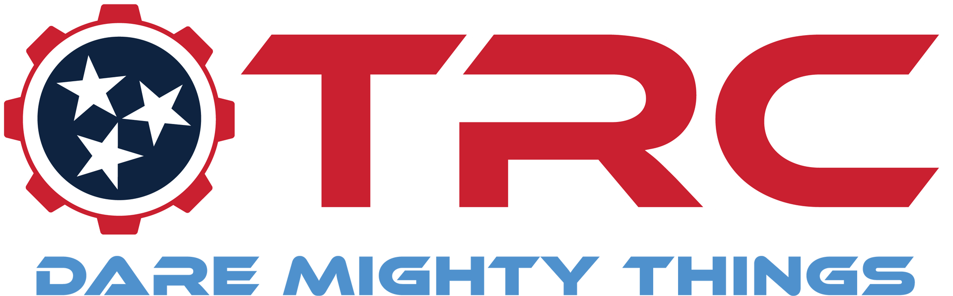 A logo for a company called trc dare mighty things