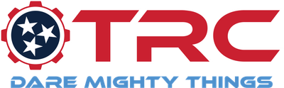 A logo for a company called trc dare mighty things