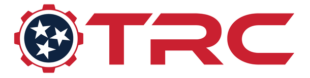 Logo: TRC (red text) beside a gear with the Tennessee state flag design.