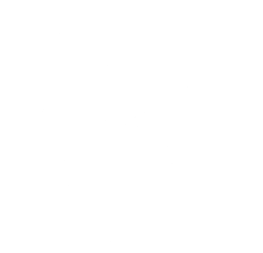 Tennessee state flag design inside a red gear. Three white stars on a blue circle.