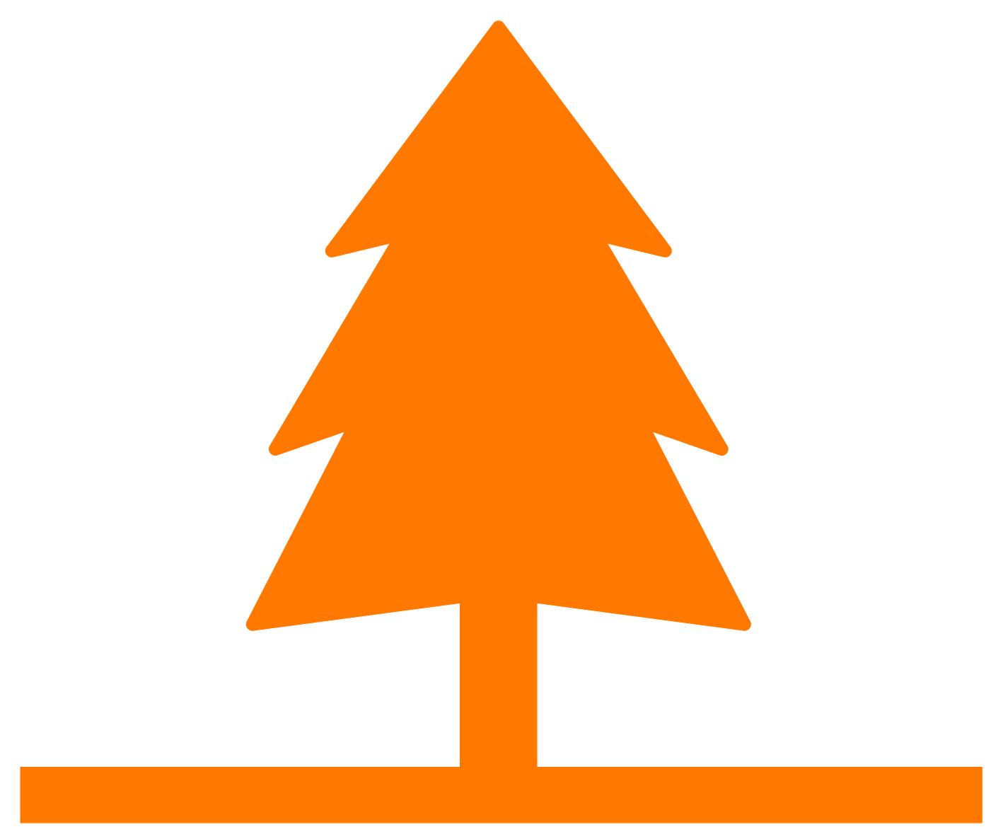 Orange tree silhouette.