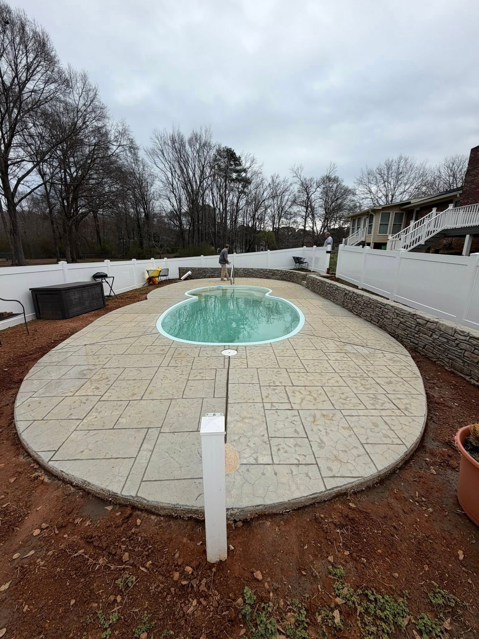 Concrete stain before