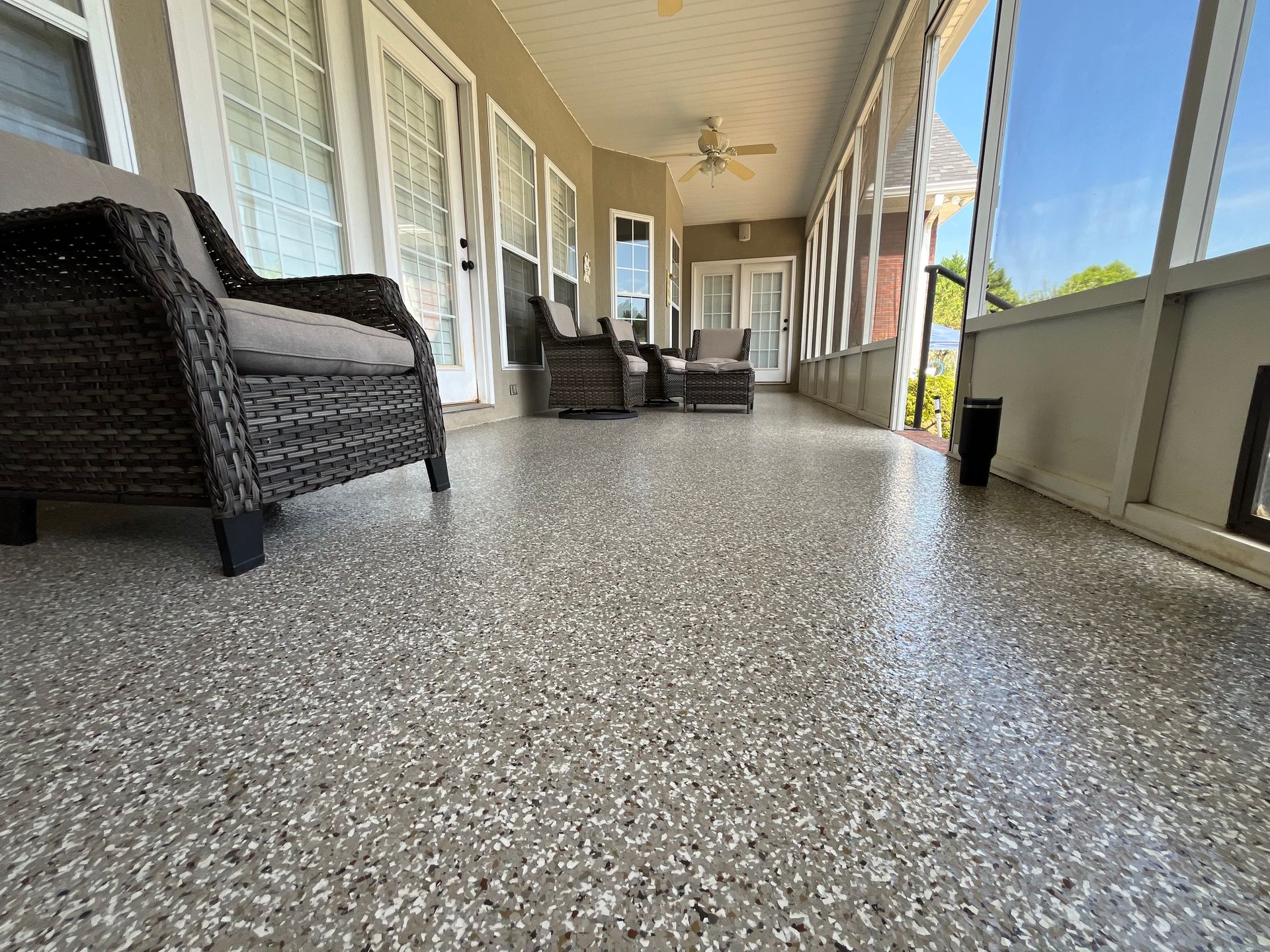 Flake floor sunroom