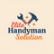 Logo for Elite Handyman Solution LLC: a shield icon with a house outline, a hammer, and a wrench in navy blue and gold.