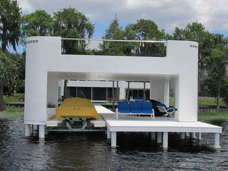 Boat on a New Dock — Clermont, FL — Florida Dock & Boat Lifts