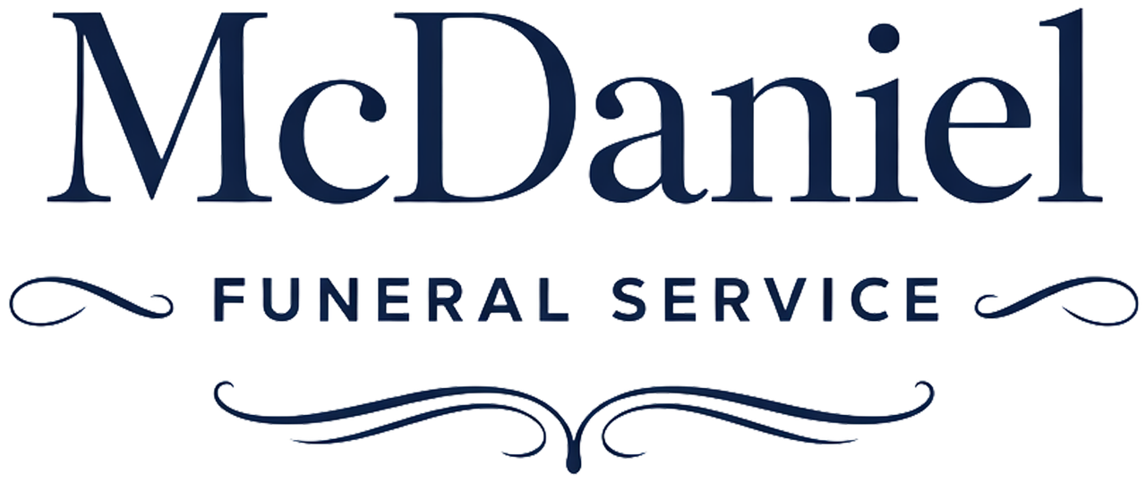 The logo for sample funeral home is shown on a white background.