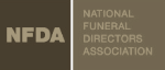 The logo for the National Funeral Directors Association (NFDA) features the text