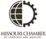 Logo for Missouri Chamber of Commerce and Industry: A globe icon fused with a gear, with text below.