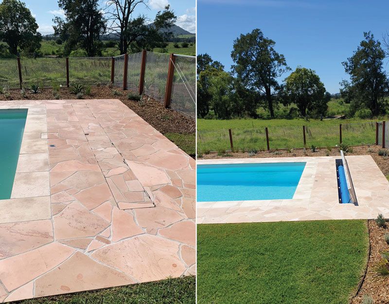A Before And After Photo Of A Swimming Pool — Aussie UnderCover In South Nowra, NSW