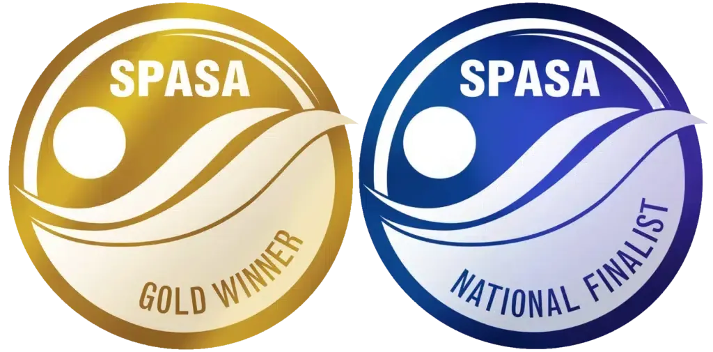 Two logos for spasa gold winner and national finalist