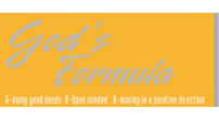 A yellow sign that says god 's formula on it