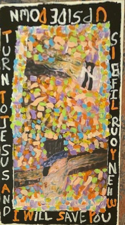 A painting that says 