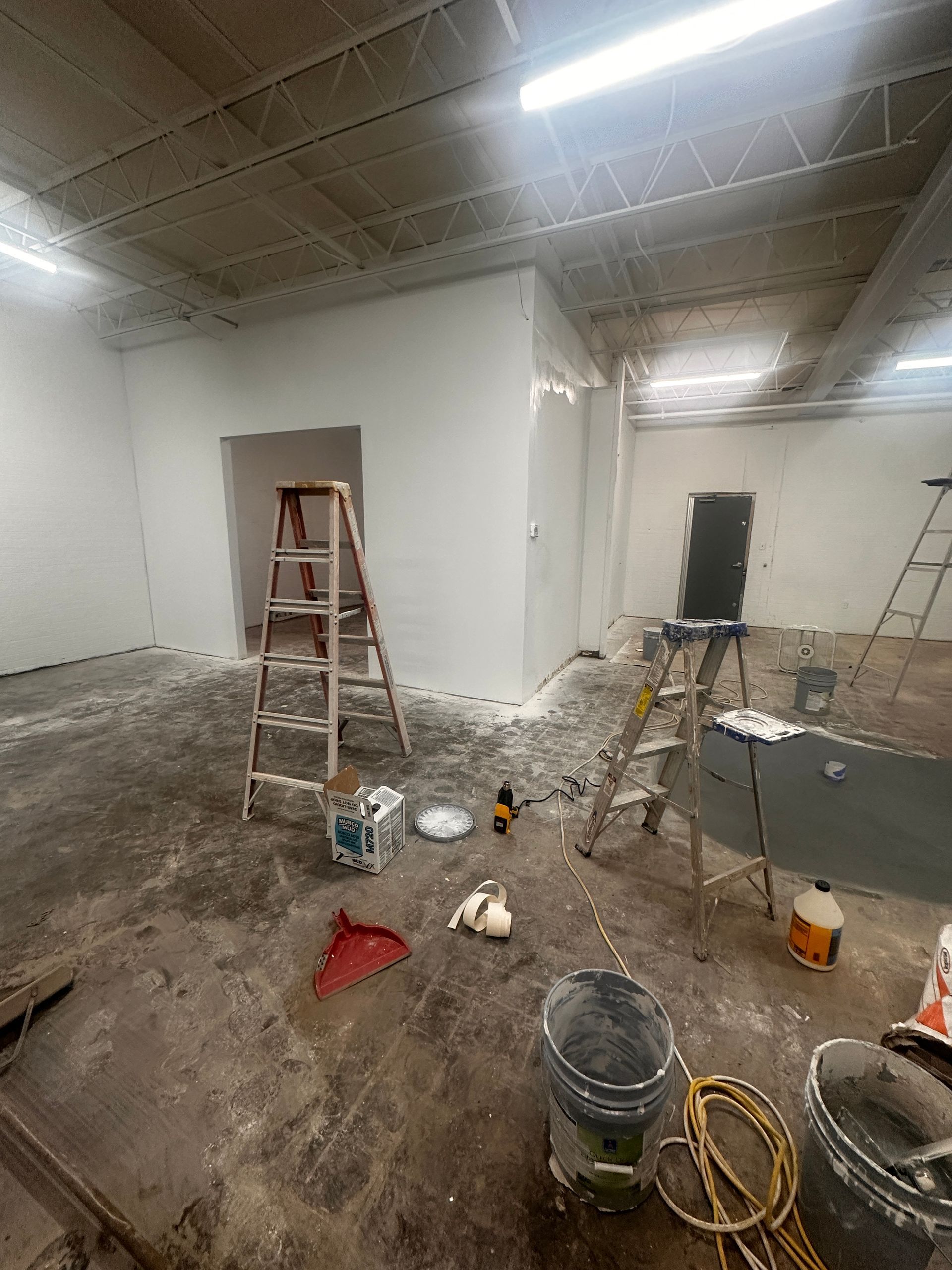 There is a ladder in the middle of the room.