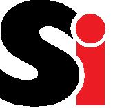 A black letter s with a red circle around it on a white background.