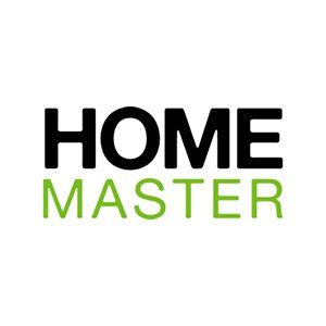 The home master logo is black and green on a white background.