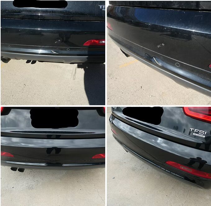 Black Car's Rear Bumper With Minor Damage — Moto Bodyworks in Fyshwick, ACT