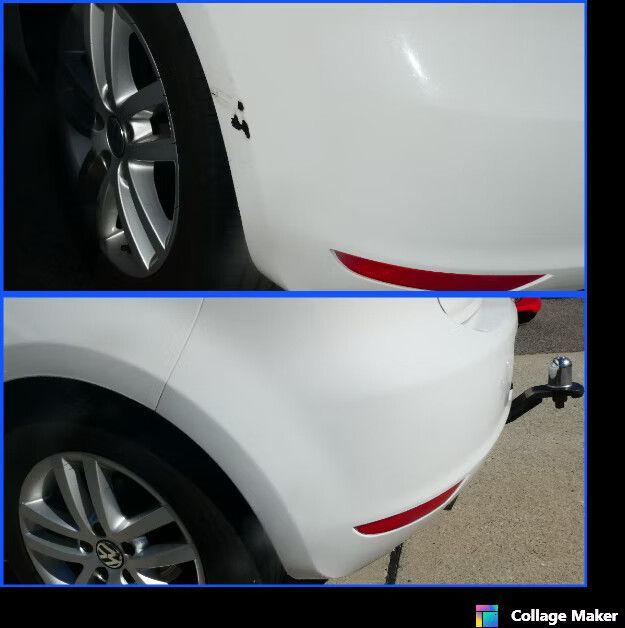 Two White Car Bumper Sections — Moto Bodyworks in Fyshwick, ACT