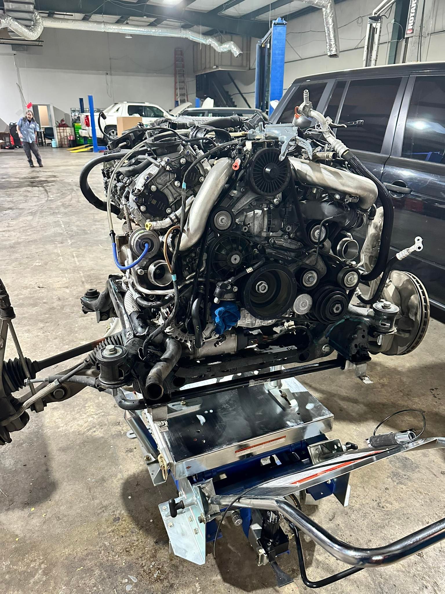 Complete Engine Unit Positioned On Stand For Diagnostics | UAC