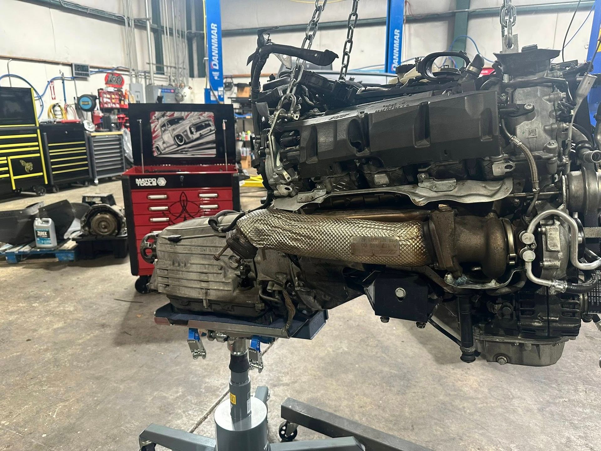 Removed Engine Assembly Prepared For Replacement Service | UAC