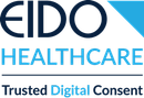 A logo for eido healthcare trusted digital consent