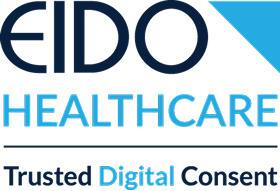 A logo for eido healthcare trusted digital consent