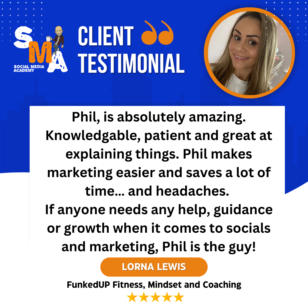 Client testimonial for Phil, from Lorna Lewis of FunkedUP Fitness.