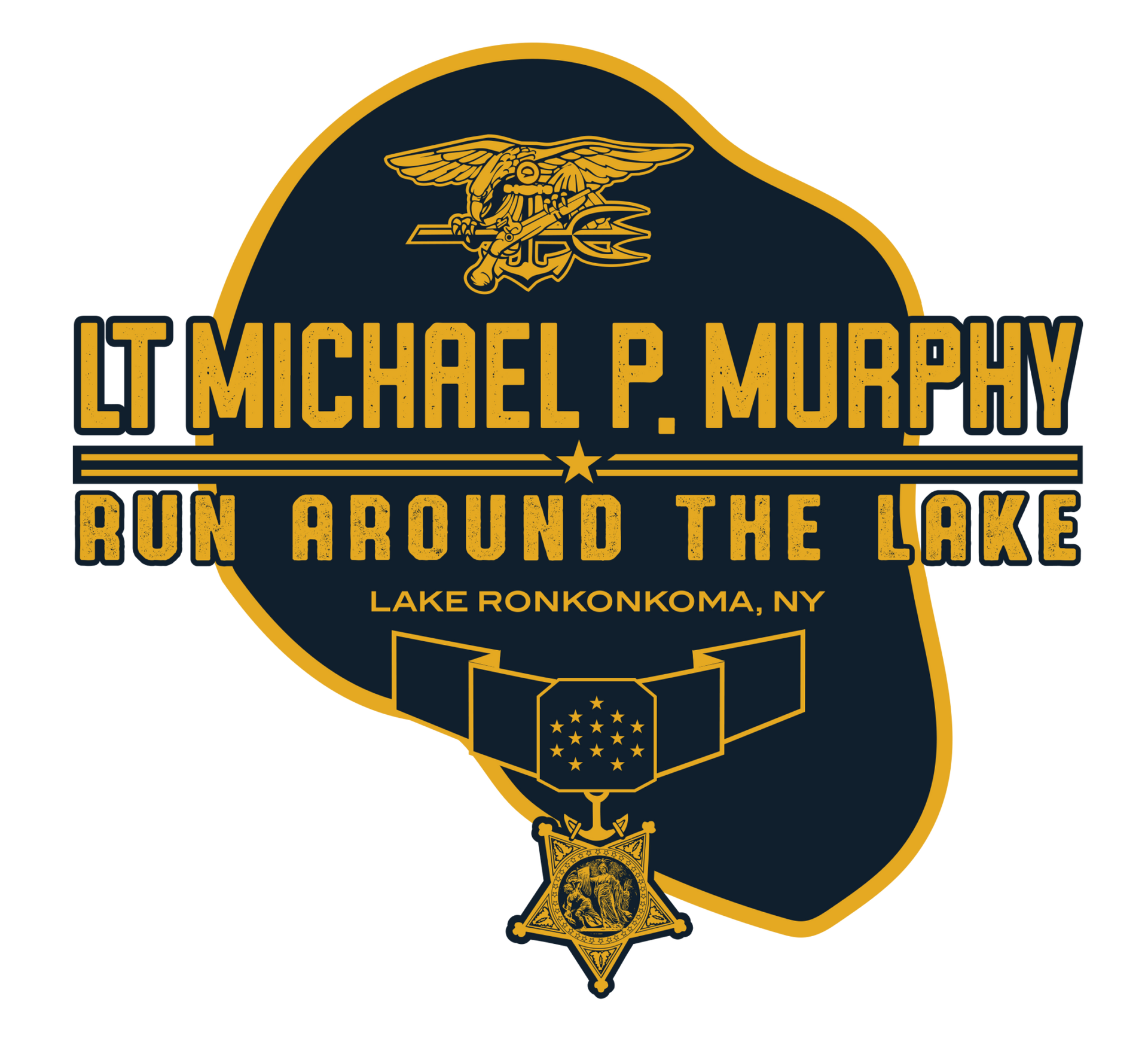 A logo for LT Michael P. Murphy Run Around The Lake