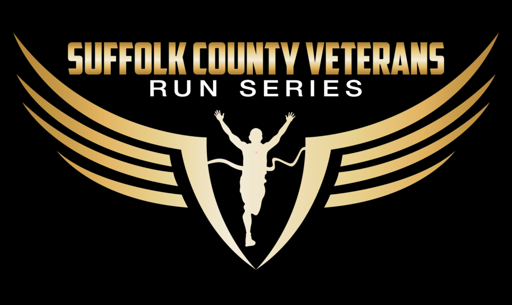 A logo for the suffolk county veterans run series