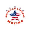Logo: Star-shaped American flag; "AMERICAN EXPRESS MOVING" in red, with small star accents.