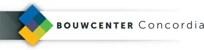 Logo voor BOUWCENTER Concordia met kleurrijk geometrisch ontwerp en tekst.