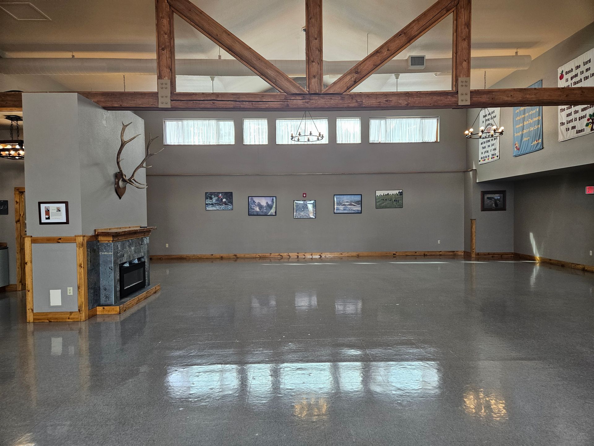 View of dining hall without furniture.