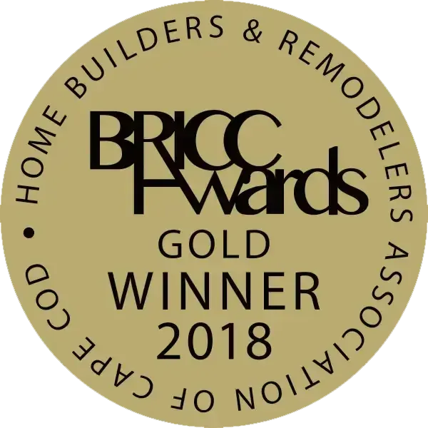 BRIC Awards Gold Winner 2018 seal for the Home Builders & Remodelers Association of Cape Cod