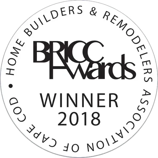 BRICC Awards Winner 2018 circular badge for Home Builders & Remodelers Association of Cape Cod