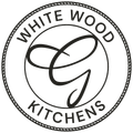 White Wood Kitchens circular logo with stylized black monogram on a white background