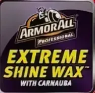 Armor All Extreme Shine Wax label, features logo and product details.