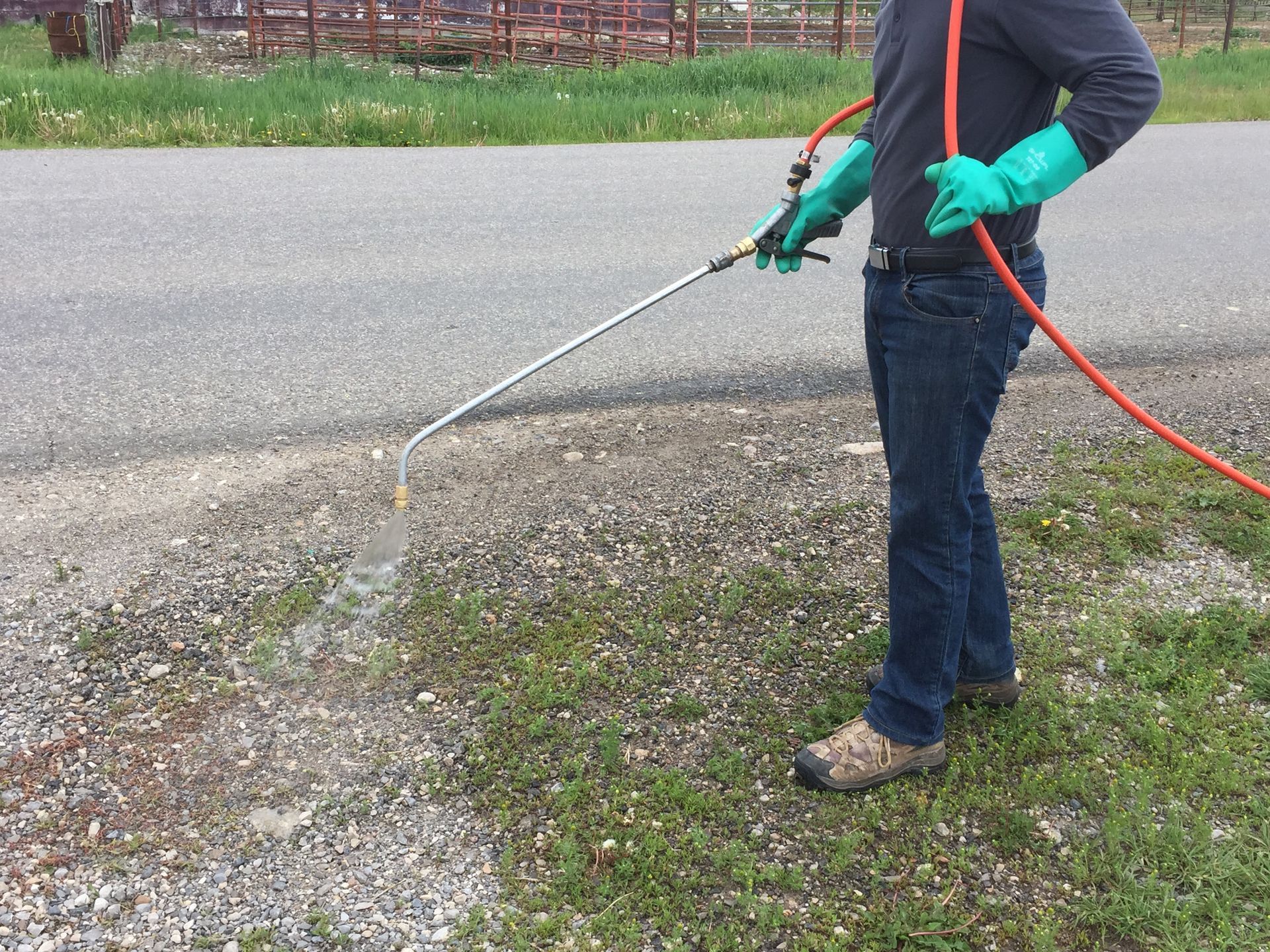 weed control on a gravel driveway in alpine wyoming