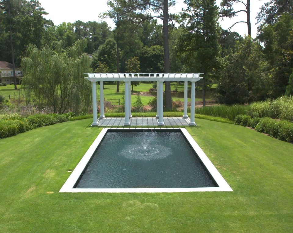 Inground swimming pool with arbor