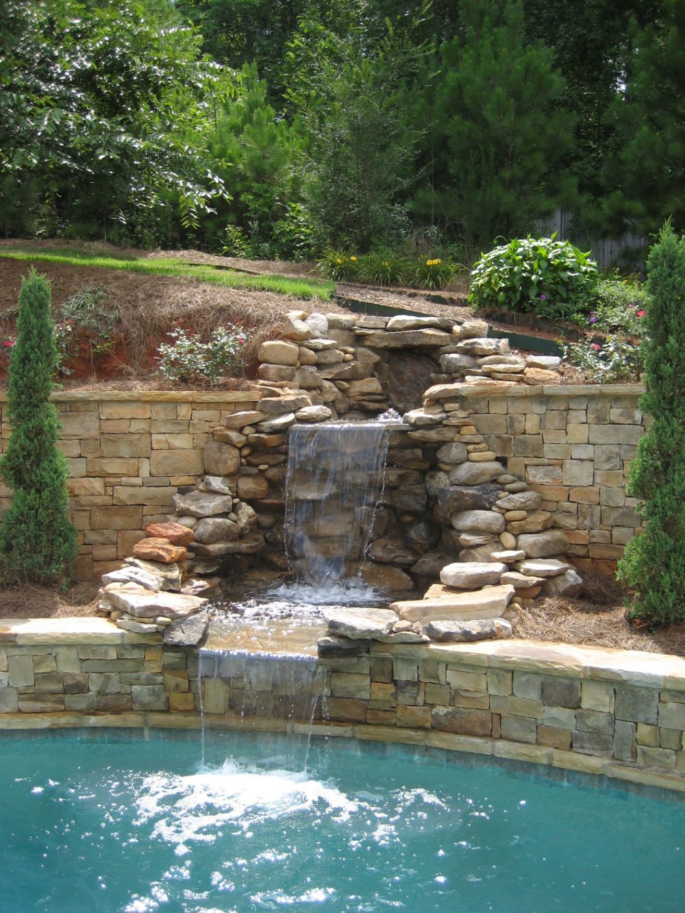 Outdoor 2 tiered waterfall