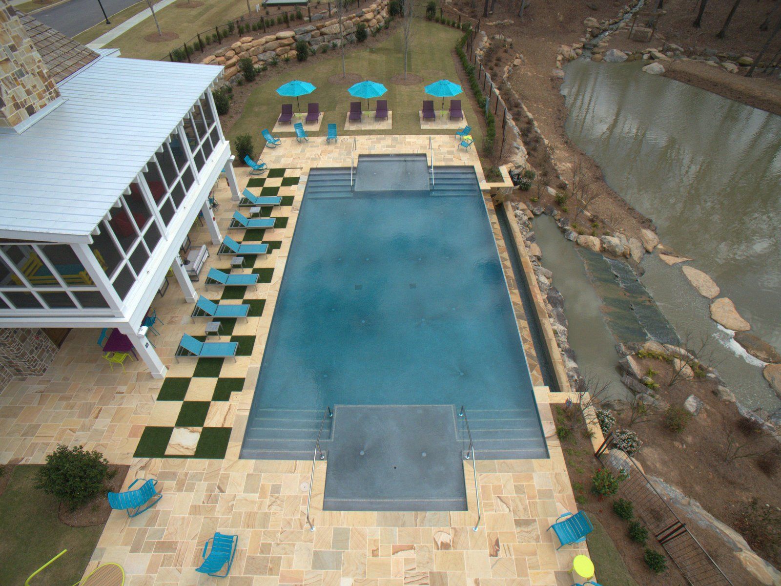 Inground Commercial swimming pool negative edge